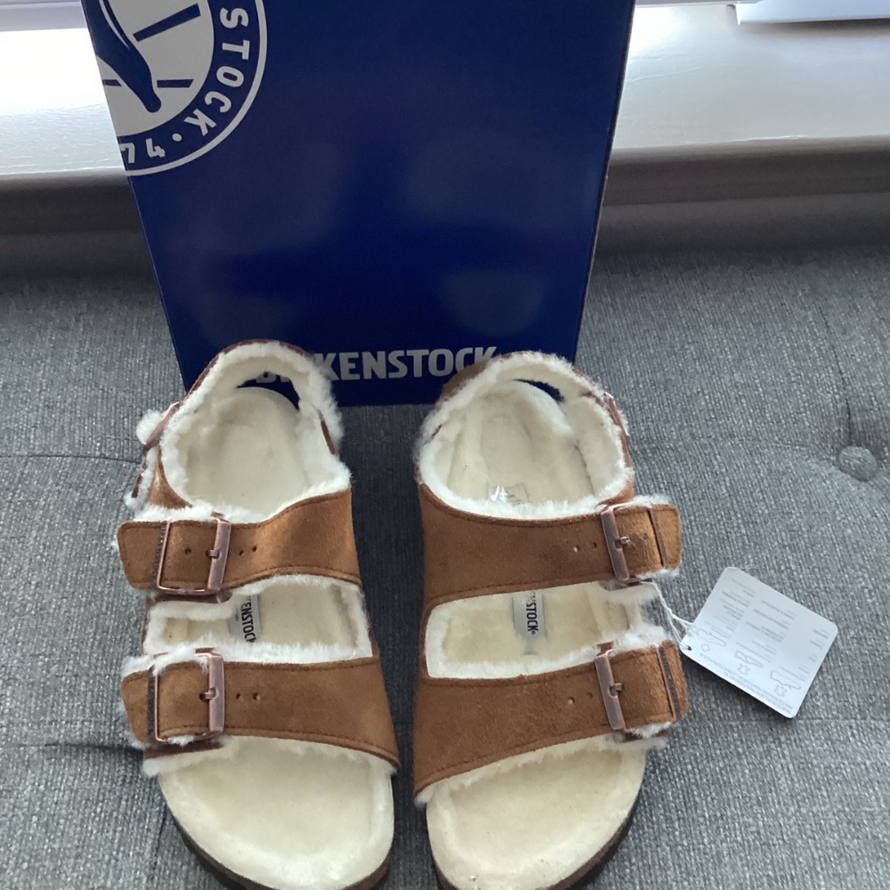 Birkenstock Milano Genuine Shearling Slingback Sandal (Women) 9US / 40EU